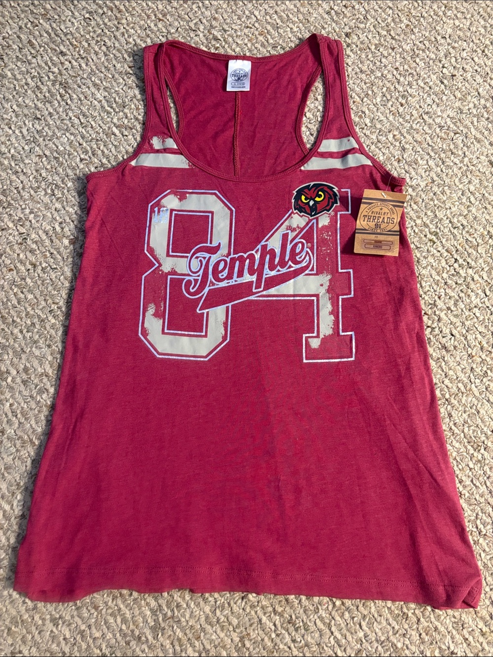 Knights Apparel Maroon Temple 84 Racerback Tank, Size L 11/13